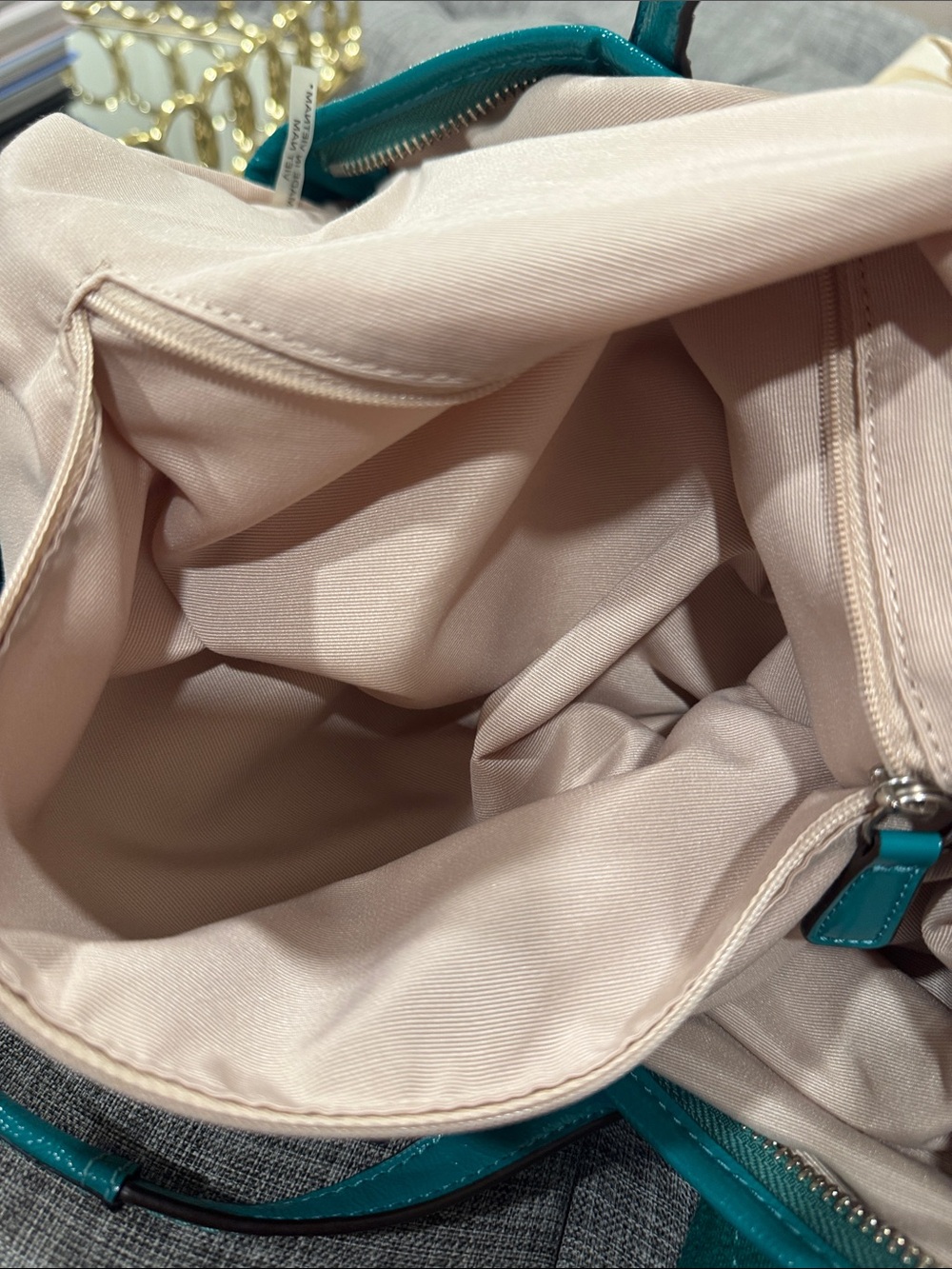Coach Bag Oversized Signature Green Tan Stripe Foldover Tote EUC RARE - Picture 14 of 17